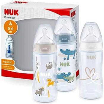 NUK 3 x 300ml Babyflaschen mit Temperaturkontrolle