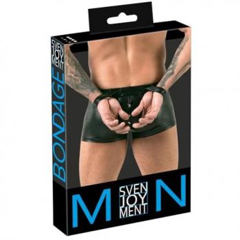 Svenjoyment Boxer Noir en Simili Cuir, Édition Menottes