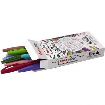 Penseelstiften Pentel Sign Brushpens 12 kleuren