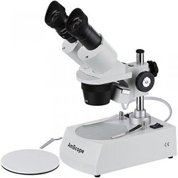 AmScope SE306R‑P20 Microscope stéréoscope 40x à 80x, double source lumineuse