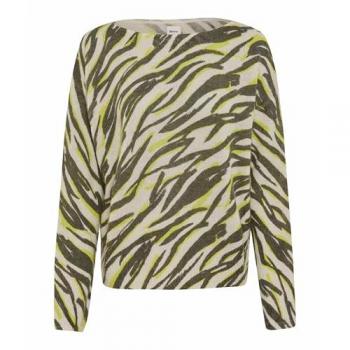 Brax Damenpullover Lisa Olive – Neon Grün, U‑Boot-Ausschnitt, Größe 40