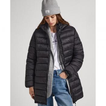 Pepe Jeans Damen Langarm-Daunenjacke Maddie Schwarz