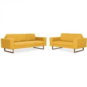 Golden Hue 2-Seat Sofa Ensemble