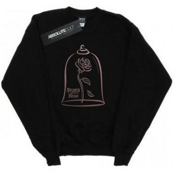 Sweatshirt Nera Disney Princess con Rosa Oro