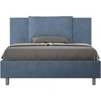 Letto matrimoniale 150x190 Antea con rete microfibra blu