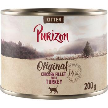 6x 200g Purizon Kitten filet de poulet avec dinde nourriture pour chats humide