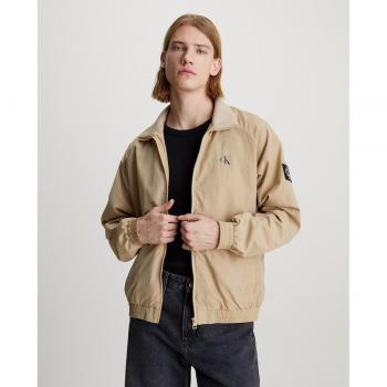 Calvin Klein Bomber Jacket with External and Internal Pockets (Beige, Men's, Size M)