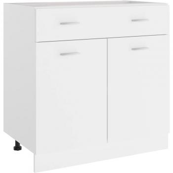 VidaXL White Drawer Bottom Cabinet 80x46x81.5 cm Made of Engineered Wood