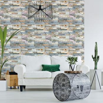 Mural Stickère “Pierre Nature” – Effet Papier Peint