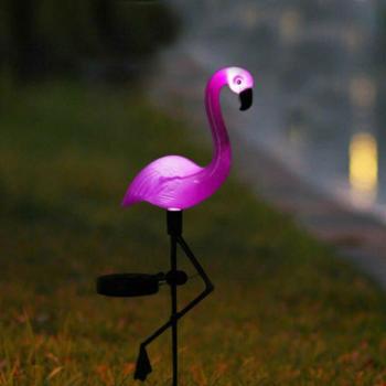 Outdoor Pink Flamingo Solar Landscape Lamp