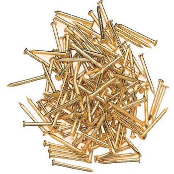Têtes rondes clous fer plaqué laiton – 1,5 × 12 mm (100 unités)