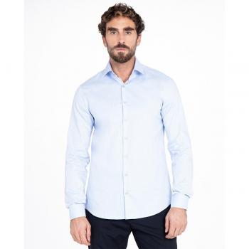 Camicia A Maniche Lunghe Slim Fit Calvin Klein Twill Blu 38