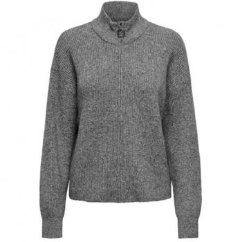 Cardigan zippé en maille Tokyo gris foncé pour femme