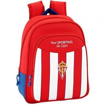 SAFTA | REAL SPORTING Mochila Infantil Diseño Único y Licencia Oficial Adaptable a Carrito Portamochilas