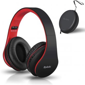 Bluetooth Headphones, Over-Ear Design, Foldable with Built-in Mic, Micro SD/TF Card Slot, FM Radio, Soft Earcups, Lightweight, Suitable for Kids, Home, Travel & Cell Phones