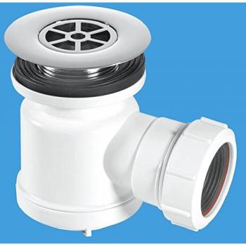 Chrome-Stamped 19mm Water Seal Shower Trap (STW7-R, White)