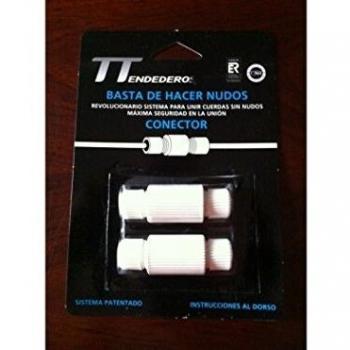 Conector de cuerdas para tendederos y tiradores