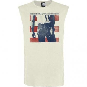 Amplified Unisex Adult Born In The USA Bruce Springsteen White Tank Top