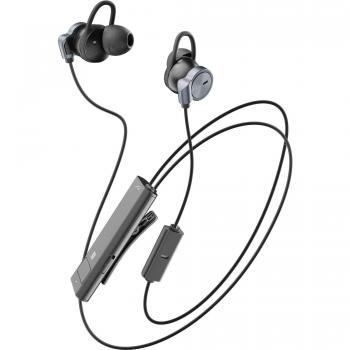 Cellularline Aql Lounge Auricolare Bluetooth con Microfono e Remote Control, con Tecnologia Active Noise Cancelling (ANC), in Ear, Colore Nero