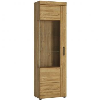 Cortina Tall Glazed Display Cabinet (lh) in Grandson Oak