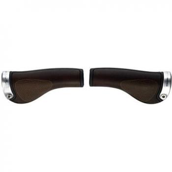 Ergon GP1 Bio Leder Griff braun mit silberner Klemme