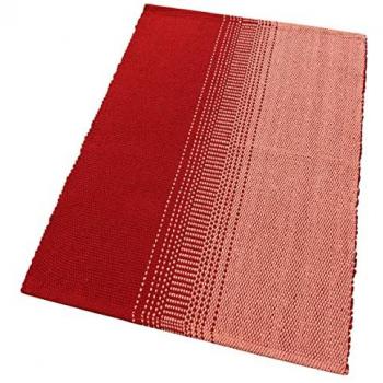 Tapis de cuisine/baignoire en coton pur, doux, à l’absorption élevée, couleur rouge, 55×240 cm