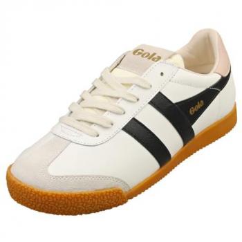 Baskets Gola Elan en cuir noir et blanc