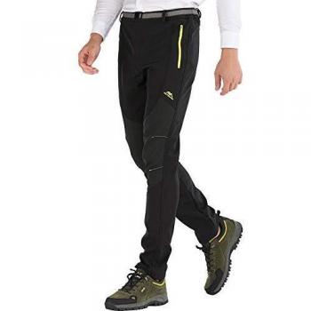 DAFENP Pantaloni Trekking Uomo Softshell Pantaloni Montagna Escursionismo Impermeabili Caldo Invernali All'aperto KZ16608M