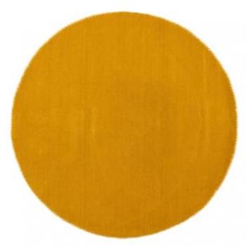 Handgewebter CarpetFine Gabbeh Lola Uni Wollteppich, rund