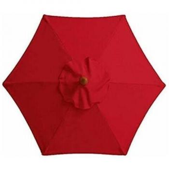 Parasol de jardin rouge 3 m – protection balcons, terrasses et ponts