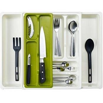 Whitefurze Cream Plastic Drawer Organizer, Adjustable