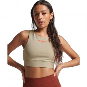 Sujetador deportivo de algodón orgánico Superdry Core beige (S)