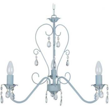 Reflejo Luminoso Tosel Pampilles – Candelabro de Vidrio Transparente, Brazo Gris, 55×90 cm
