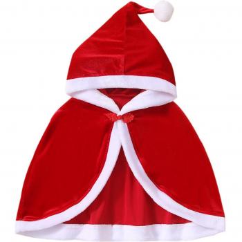 Capa de invierno con capucha para niños, color rojo