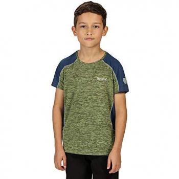 T-shirt junior Regatta TAKSON II, technique léger et respirant, Electric Lime/Dark Denim, FR : 5XL