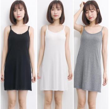 Grey Lace Trim Spaghetti Strap Slip