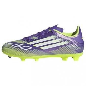 Adidas F50 League Junior FG/MG – Purple Rush & White Lucid Lemon, Size 12c (UK)