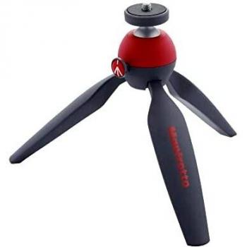 Red Manfrotto Mini Tripod – Compatible with PIXI Mirrorless Compact Ball, 190 g Capacity