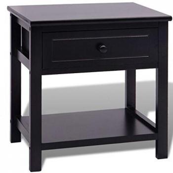 Wood Nightstand, Black, Vidaxl