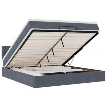Lit avec rangement ottoman gris foncé 160x200 cm