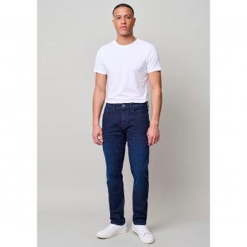 Jeans Blend Fit Cintura Alta Azul Oscuro