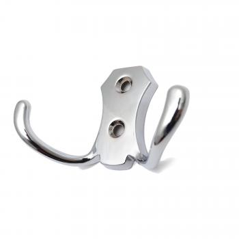 Bathroom Wall Hook Set – 50 x Double Coat Holders (Chrome)