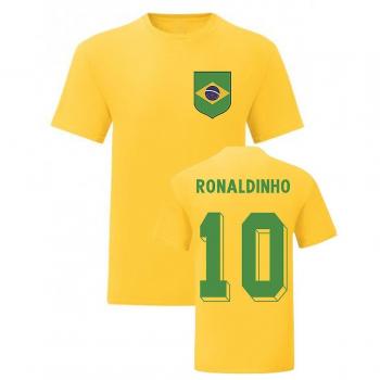 T-shirt Ronaldinho Jaune Équipe du Brésil (7-8 Ans)