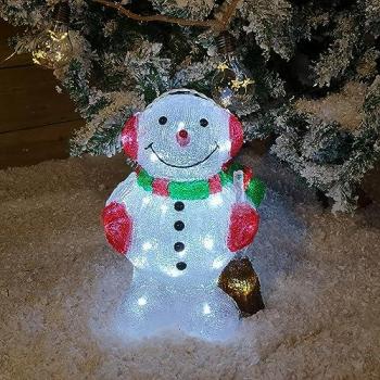 Samuel Alexander 33cm LED Lit Acrylic Snowman Christmas Decoration