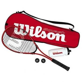 Impact Pro 300 Squash Starter Kit mit Zubehör – 1 Schläger, 2 Bälle, 1 Flasche, 1 Tasche (Rot/Schwarz) WRT913100