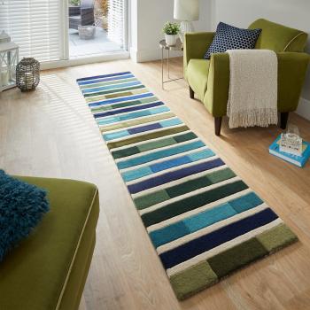 Tapis Vert en Laine Moderne 60x230