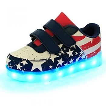 Zapatillas LED DoGeek para Niñas, 7 Colores, Carga USB, Luz Intermitente