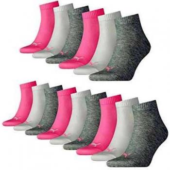 Calcetines Unisex Puma Quarter Plain, Rosa, Talla 39-42