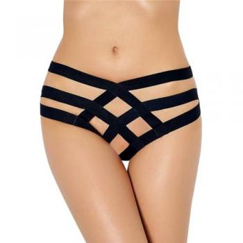 Christine Le Duc Damen Riemchen Slip Schwarz (L)