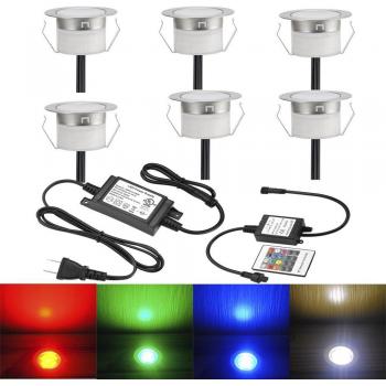 6pcs 45mm Round LED Deck Lighting for Garden and Bridge